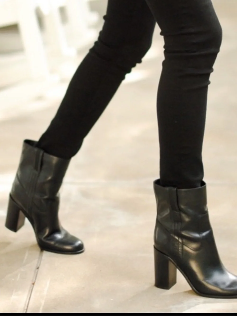 KATE SPADE Baise Black Leather Boot Block Heel Size 6 -- ABSOLUTELY GORGEOUS!!!